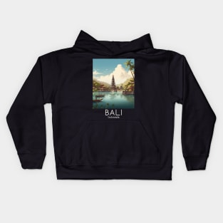 A Vintage Travel Illustration of Bali - Indonesia Kids Hoodie